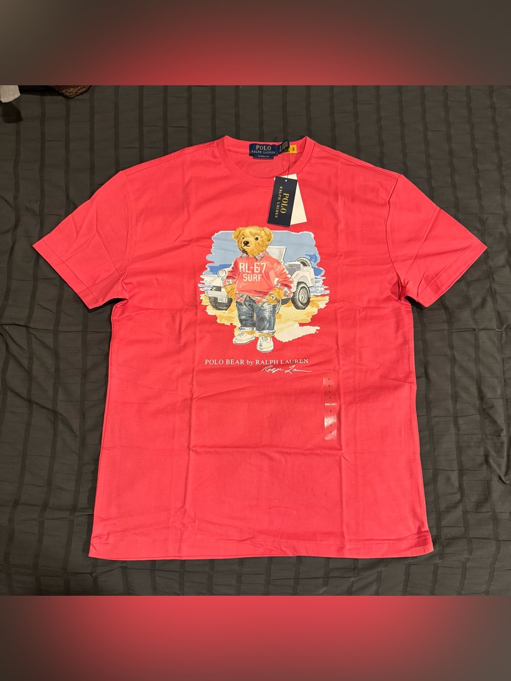 Ralph Lauren Polo Bear Men’s Small Coral Tee Shirt